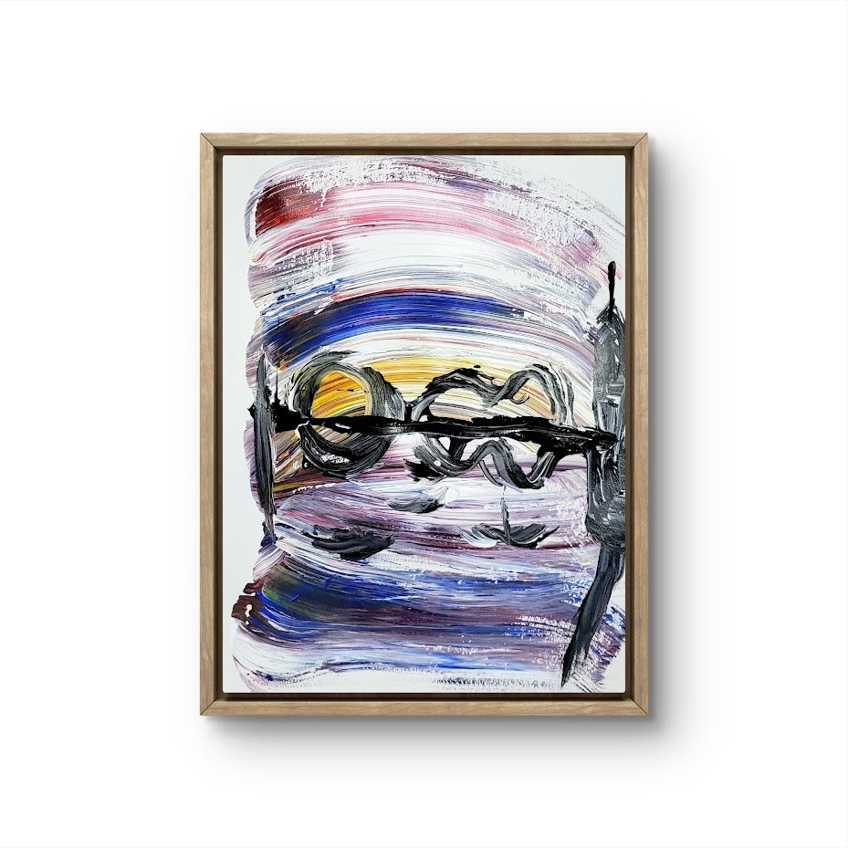Boardwalk: Vibrant Abstract Expressionism Paper Acrylic 9×12 painting