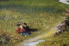 ACROSS HEATHLAND TO HILLS BEYOND ANTIQUE OIL PAINTING BRITISH SCHOOL c1880/1900