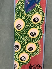 Original NOR Mermaid Paintings Florida Folk Art On Wood – Peacock Rose Pink