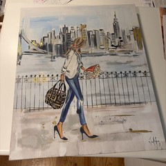 Colleen Karis Liesl Long Canvas Wall Art 2018 New York City Lady Signed