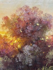 NY Art-Original Oil Painting of Autumn View on Canvas 12×16 Framed