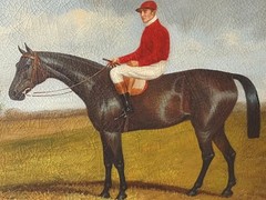 Signed Robinson Portrait Jockey Up Original Oil Painting On Canvas Vtg