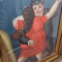 Art Oil Painting FERNANDO BOTERO Fat Dance Girl 16X12 Framed On Canvas