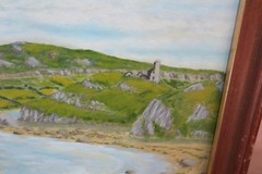 Vintage Oil on Board Painting 10 „x 12“ Landscape Dunes Framed Signed MacDonald