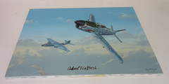 Raymond Waddey Painting US F-86D Sabre and B-57 Canberra, Signed Ron Beck 18×24″
