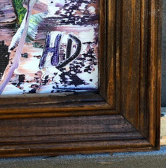 ABSTRACT MULTI-COLORED FOREST, Original Framed Oil Painting-Well Framed by: H.D.