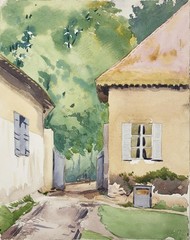 Colombier village village view France France watercolor watercolor drawing 1909