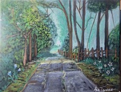 Orginal Misty Path 8×10 Stretched Canvas