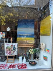 Canola Field, Seaside2 120×80 Abstract Landscape Pasty Original Oil Painting Blue Yellow
