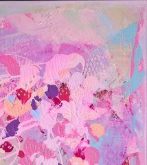 Original abstract acrylic paintings Hot pink Creative impasto painting on canvas