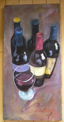 CASTILLO, CONTEMPORARY MODERN WINE BOTTLES OIL – BEST OFFER VINTAGE & LISTED ART