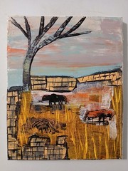original abstract acrylic painting on canvas „Sandhills Stillness“