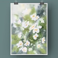 Original brand new watercolor „Jasmine” $55 Home decor art gift