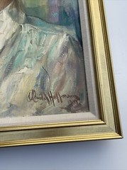 ARNOLD HOFFMAN PAINTING ANTIQUE NEW YORK Pretty Woman Oil LISTED FAMOUS 1940’S
