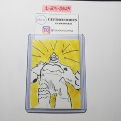 ACEO Original Art – Slash’s Roar – Ink Painting Comic Book Art 2.5 X 3.5 Inches