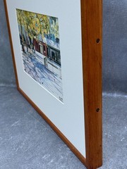 ARLENE CORNELL SIGNED ORIGINAL WATERCOLOR PAINTING PUBLIC PARK FIGURES PEOPLE