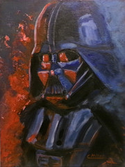 Darth Vader Original Acrylic Painting 9×12 Star Wars Wall Art Signed Unframed