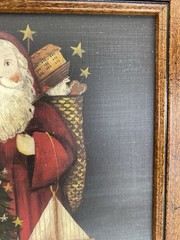 Mary Beth Baxter American Folk Art Santa Claus 12×10 Painting Numbered Signed