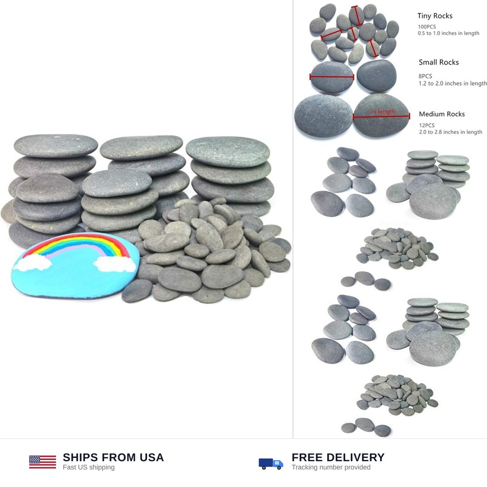 lifetop 120PCS Painting Rocks, DIY Rocks Flat & Smooth Kindness Rocks for Art…