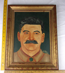 FDR Churchill Stalin Chang Kai-Shek WWII Lot of 4 oil paintings 1948 J. Lombardi