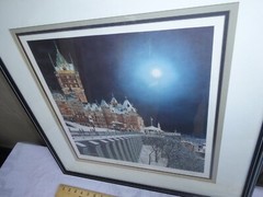 VINTAGE DENIS NOLET 1988 QUEBEC ET SA VIE DE CHATEAU CANADA 133/350 SIGNED FRAME