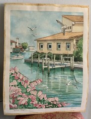 Venetian Villas Naples Florida Painting by Rowland unframed 18” x 24” before Ian