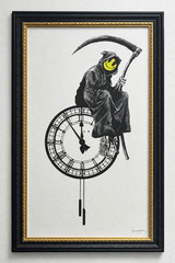 BANKSY -„Grin Reeper“- Screenprint-Signed-Iconic Graffiti Street Art- A Beauty!