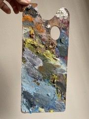 Wood artist paint palette painted Acrylic Paint (read‼️‼️)