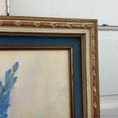 Vintage Oil Painting Still Life Floral Bouquet Pastel Fresh Flowers Framed Signd