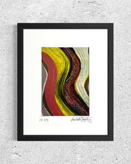 Set Of 6 Original Abstract Acrylic Paintings Matted 8×10 Warm Earth Tone Décor