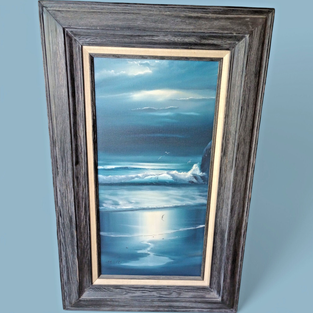 RARE VTG -Al Miller Original Seascape Painting-Framed