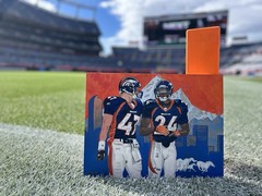 NFL Denver Broncos Football Art HOF Champ Bailey John Lynch Original Painting