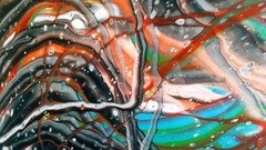 FLUID ACRYLIC POUR PAINTING – ORIGINAL ART 12 x 12 Cradled Wood – SEE VIDEO