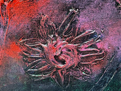 CARLI FOSTER SIGNED PAINTING ABSTRACT FLOWERS IMPASTO TEXTURED ORIGINAL 16 X 20