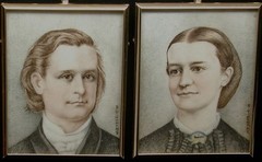 Signed Pair Of Portrait Miniatures Of A Man And A Woman, C. 1890-1915