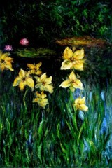 Claude Monet Yellow Irises Reproduction, Hand Painted Oil Painting 24x36in