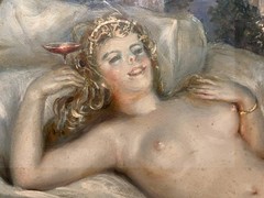 Reclining Girl-20th Oil-Frederick Roscher-German American Society Portraitist