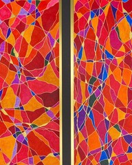 Forever and a Day Original Watercolor Acrylic Gold Ink Abstract 20×16 Framed Red