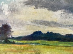 Franz Ehmke *1928-2018 Berlin Clouds over the Mountain Lübars Pastel Signed