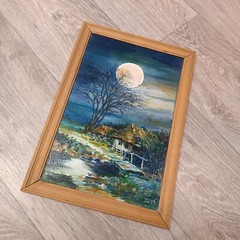 Ukrainian Moonlight Night. New. 28.5×18.5, 100% hand painted in oil.