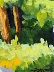 R Stevens Forest Landscape Original Acrylic Painting 9×12 Woodland Path