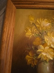 Robert Cox Original Oil Painting Floral Roses In Vase Framed