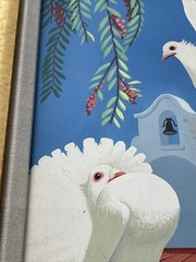 Ralph Hulett Painting Mission Doves California Listed Artist Mid Century 1950’s