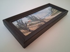 SMALL ORIGINAL Oil Painting on Cardboard | Beach/Coast/Sea | 17x7cm | Signed