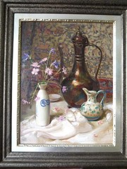 Delbert Gish (1936- American) Table/Floral Still life Framed 19 1/2″ x 16 3/4″