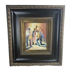 Abstract Jazz Musicians Framed Painting On Canvas Signed C. Carl CERTIFIED