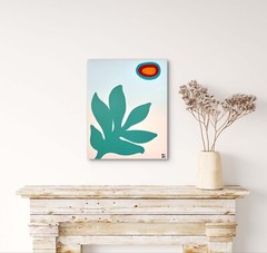 Original Abstract Painting Canvas Mid Century Modern Unique Geometric Fine Art