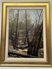 Antique American Landscape Painting Rare Impressionist 1906 Signed KIRKGAARD