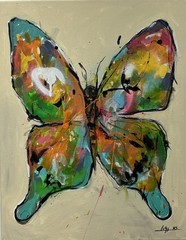 PAINTING ORIGINAL OIL/ACRYLIC/CHARCOAL ON CANVAS (READY TO HANG) 16”X20” By Lisa