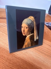 Vermeer Paintings on Glass Tile – Decorative Art- Museum Inspired Tabletop Art.